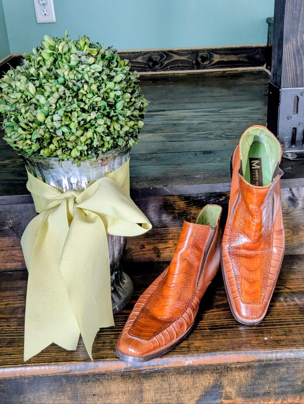 Barrow Men's Cognac Brown Leather Slip-On Boots